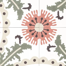 Custom handmade cement tile in a romantic pattern